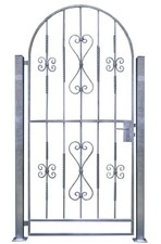 Gartentor Komplett Set Pfosten Zubehör Metalltor Rundbogentor verzinkt 