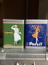 2 x Vintage Persil Waschdose Blechdosen Aufbewahrungsbox  Metall Dose 70er