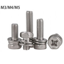 Sechskant Schrauben Kreuzschlitz Scheibe Federringe en Kit M3 M4 M5 Edelstahl A2