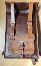 Lederrucksack - Kurierrucksack - Braun - Leder - Innen grün - Neuwertrig - Top!!