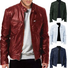 Herren Vintage Racer Jacke Motorrad Leder Biker Slim Fit Jac|