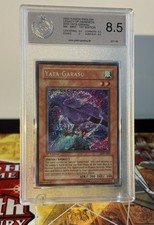 Yugioh Yata-Garasu LOD-000 1st Edition Secret Rare Heavy Foilbleed PSA PGS 8.5