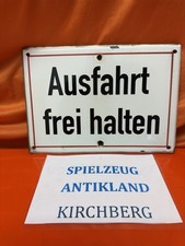 Emailleschild Original Ausfahrt Frei Halten Um 1960 DDR