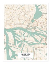 Hamburg Stadtplan Wandkunst