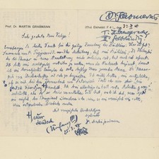 Brief Martin Grabmann an