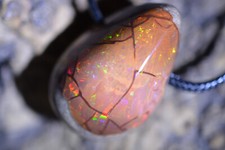 45ct 30x20x15 Top Briliant High Dome Ribbon Pattern Choco Opal Kette Africa Gem