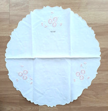 Deckchen rund Leinen weiß mit