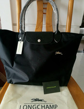 Longchamp bestickte große Schultertasche L 1899 – Schwarz