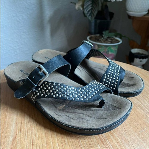 Romika black leather - romika, stud