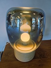 Tischleuchte Paddock, Höhe 32 cm von Fabas Luce, Glas, Holz