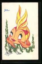 Ansichtskarte Goldfisch Cléo aus Walt Disneys Pinocchio 