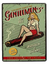 Blechschild "Gentlemen" Pin Up