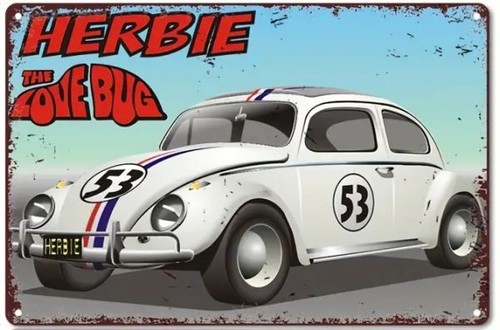 Blechschild herbie käfer - blechschild, vw