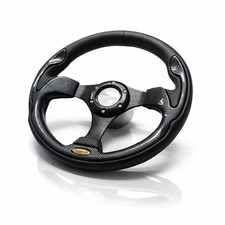 Bootslenkrad schwarz Leder