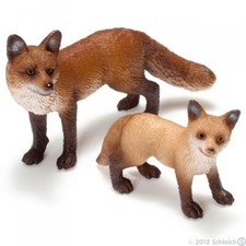 Schleich - Wildtiere - Fuchsfamilie (2-Figuren) 14648, 14649