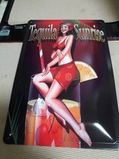 Blechschild Schild  Pin up  Tequila Sunrise Cocktail  Bar 20x30 top