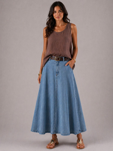 Damen jeansrock blau - damen,