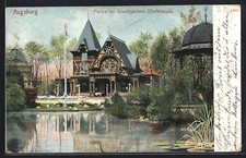Ansichtskarte Augsburg, Cafehaus im Stadtgarten 1907 