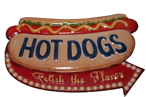 Blechschild hot dogs diner - dogs',