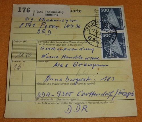 Bund paketkarte 1981 pyras - bund,