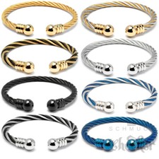 Damen Herren Armreif Edelstahl