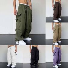 Casual Baggy Cargo Parachute Pants Men's Vintage Y2k Wide Leg Sweatpants