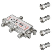 3-fach SAT Verteiler Splitter digital 4 Stück F-Stecker 5,2mm Ø Kabel TV Koaxial