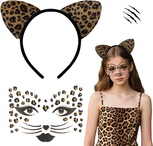 Leoparden kostüm set damen - leoparden,