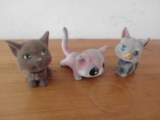 3 Setzkastenfiguren: Katzen, beflockt, ca. 4 cm hoch - Miniaturen