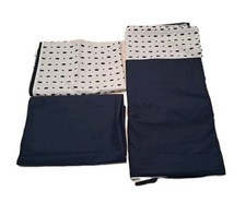 Tchibo 4-teilig Premium-Baumwoll-Bettwäsche-Garnitur Dunkelblau Weiß "gepunktet"