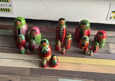 ?Konvolut 4x Matroschka 19 Holzpuppen Handbemalt Retro UdSSR ~1970er Sehr Schön