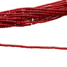 Koralle Edelkoralle Mittelmeer rot 2,7mm Röhrchen Strang 42cm  