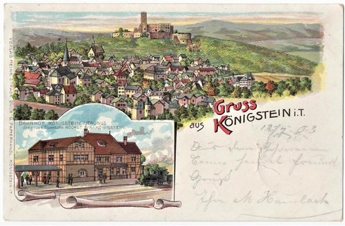 Alte litho königstein i - alte, litho-ak