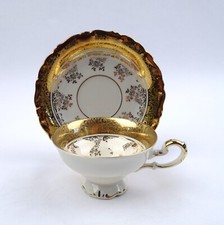 Mokkatasse Sammeltasse von Alka Kunst mit Golddekor 50er Jahre Porzellan