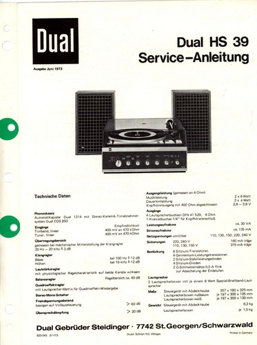 Dual service manual für - dual, 39