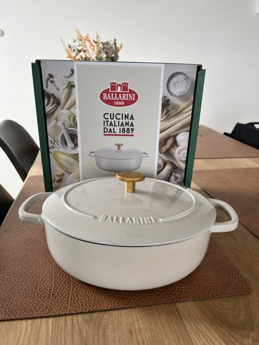 Bräter gusseisen 23cm weiß - bräter,