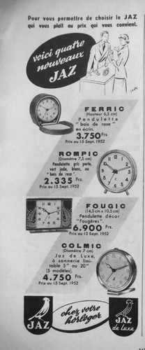 Pressewerbung 1952 pendule - pressewerbung,