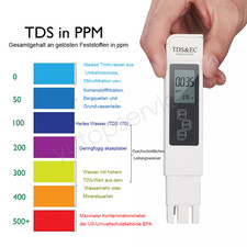 TDS EC Meter Messgerät Digital Tester Wassertest Leitwertmessgerät 0-9990ppm【DE】