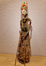 Wayang Golek Indonesien Stabpuppe auf Flasche, Handgeschnitzte Puppe