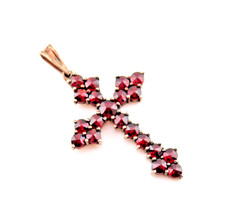 Edles Granat Kreuz 900 Silber