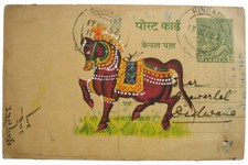 Alte indische Postkarten mit orig. Gemälde PFERD Miniatur Malerei INDIEN horse