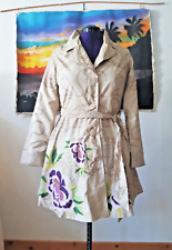 DESIGUAL 2in1 Traum Mantel Kleid lila XXL BLÜTEN Satin Glanz Henna Tattoo M L 40