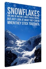 Schneeflocken Zitat Leinwand