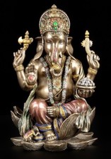 Ganesha Figur auf Lotusthron - Veronese Statue Buddha Hinhu Ganesh Gott