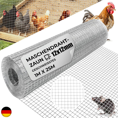 12x12mm volierendraht verzinkt - 12x12mm,