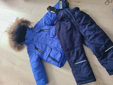 2 tlg. Skianzug Schneeanzug echtfell junge  Jacke warm gr 86 ent. 98/104 w.neu 