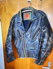 alte Motorrad Lederjacke  aus