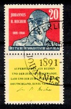 DDR 732 Zf , gestempelt / o / Johannes R. Becher , Schriftsteller , Kunst /g3