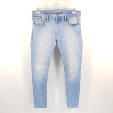 Tommy Hilfiger Jeans Ronnie Herren W36 L36 Blau Slim Tapered Stretch Denim Hose