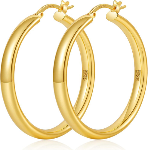 Creolen 925 silber 14k - silber,